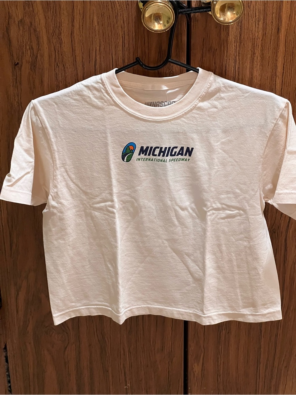 Nascar White Michigan International Speedway Crop Top